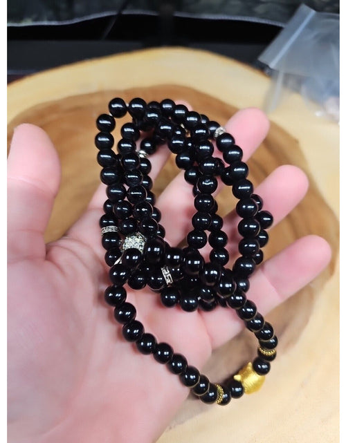 Load image into Gallery viewer, Natural Obsidian Stone Bracelets 5pc Set
