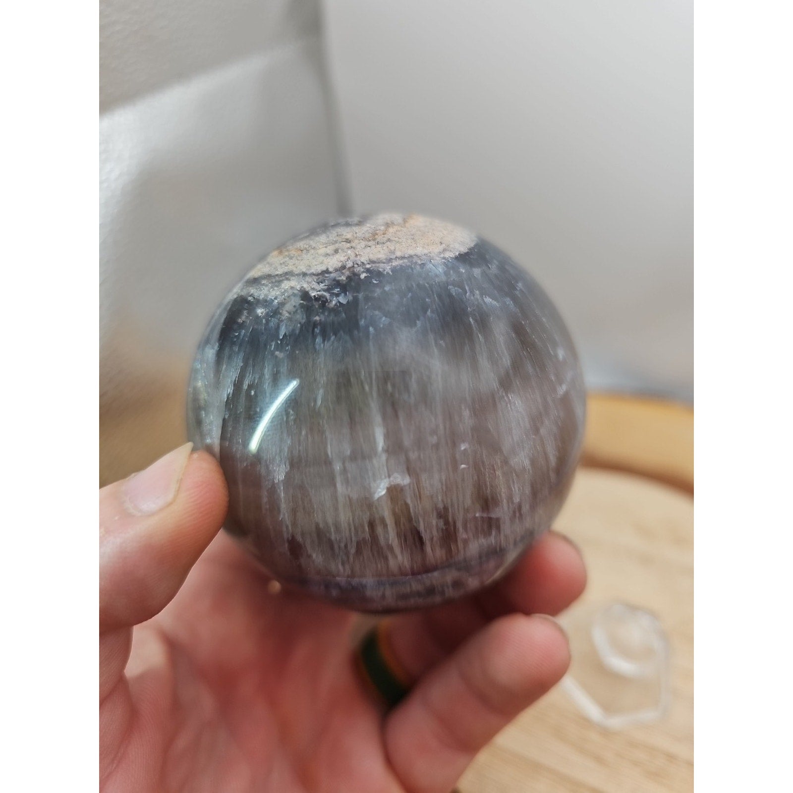 1.30lb Natural Rainbow Fluorite Quartz Crystal Sphere Ball Polished