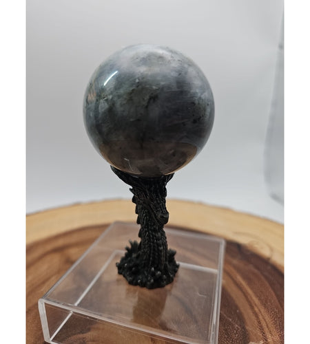 Rainbow Labradorite Sphere .45lb 53mm W/Dragon Stand