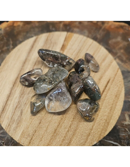 Load image into Gallery viewer, 10Pcs Natural Phantom Ghost Clear Quartz Crystal Stone Tumbled Healing Brazil
