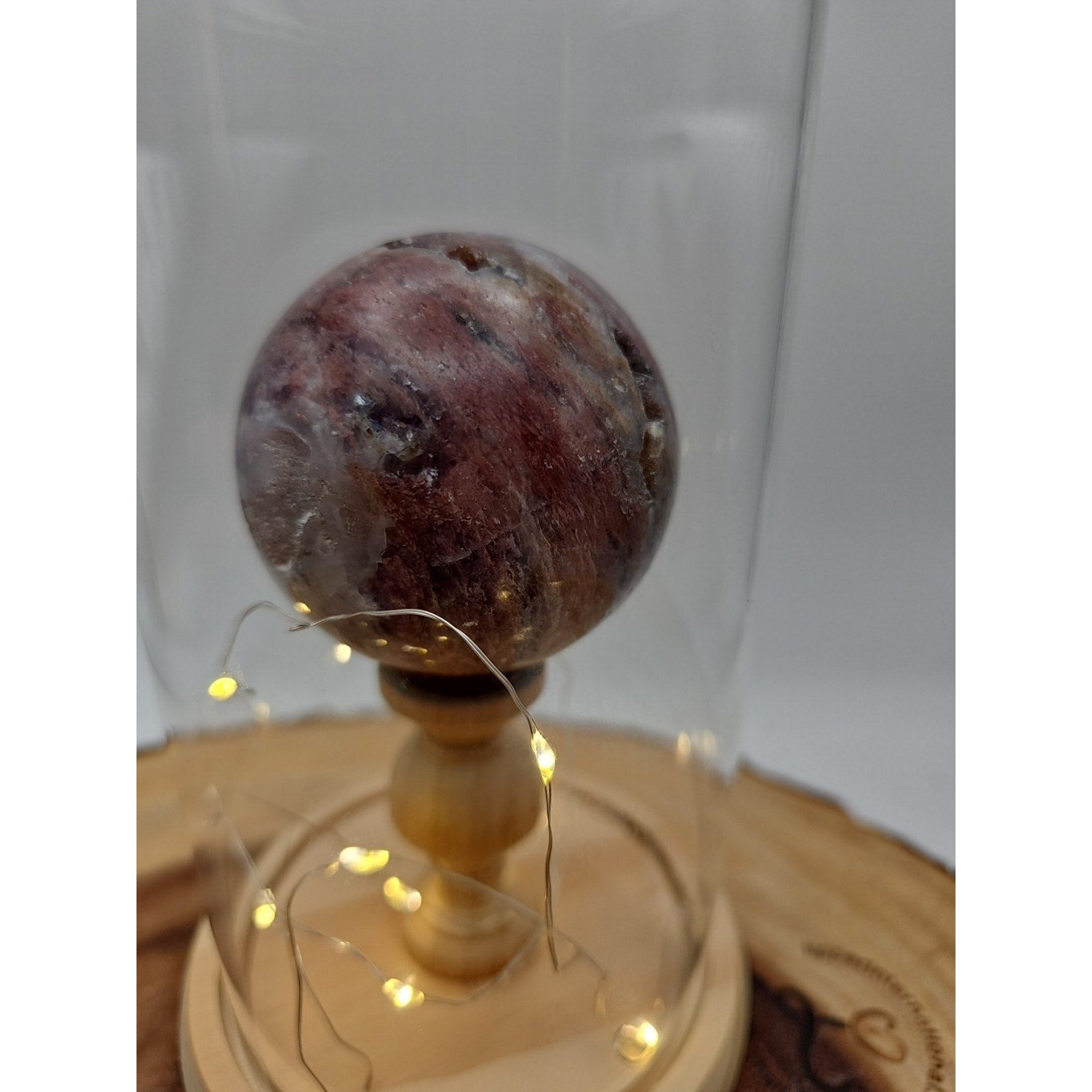 Druzy Ocean Jasper Sphere With Case 60mm