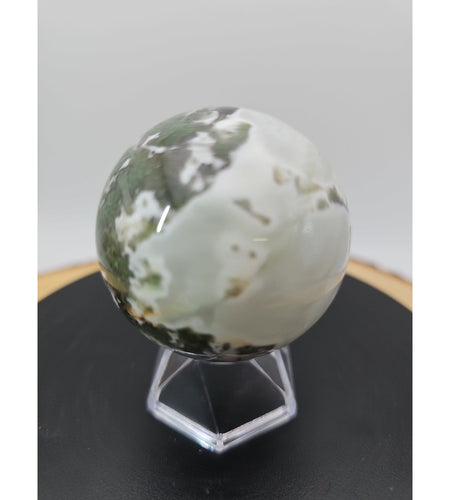 Moss Agate Sphere 187g Wstand 51mm