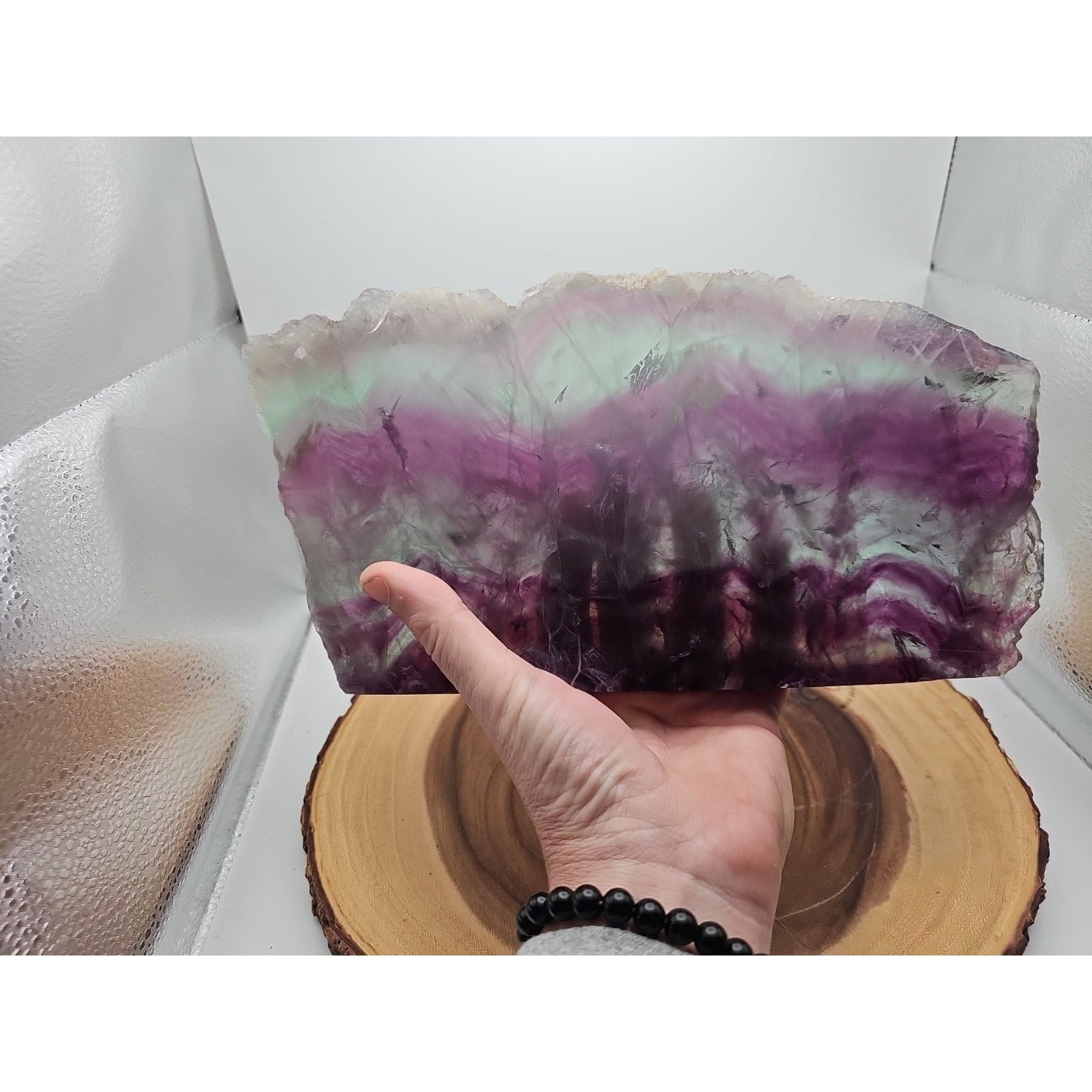 5.7LB Natural color fluorite section quartz crystalsheetlarge mineralgemstone-