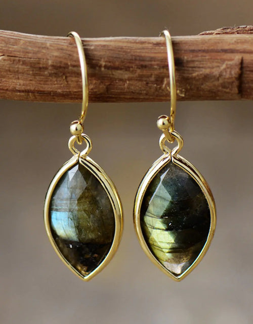 Load image into Gallery viewer, Geometrical Shape Natural Stone Dangle Earrings
