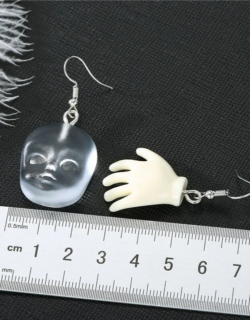 Load image into Gallery viewer, Handmade Angel Face Resin Dangle Earrings: Creative Jewelry Gift
