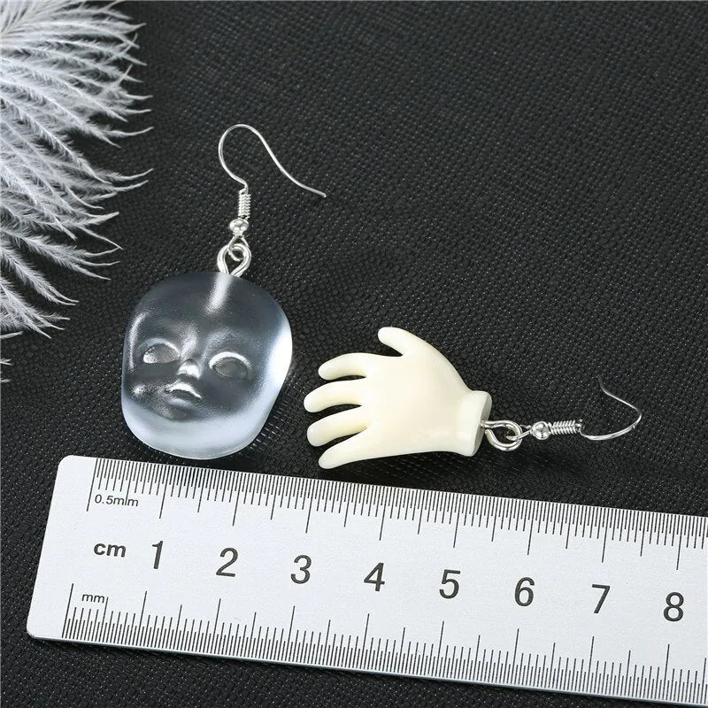 Handmade Angel Face Resin Dangle Earrings: Creative Jewelry Gift