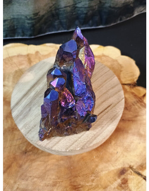 Load image into Gallery viewer, 1.2lb Rainbow Aqua Aura Quartz Crystal Cluster Points Titanium Coating
