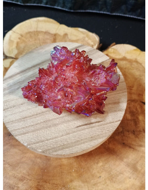 Load image into Gallery viewer, 0.6lb Rainbow Aqua Aura Quartz Crystal Cluster Points Titanium Coating
