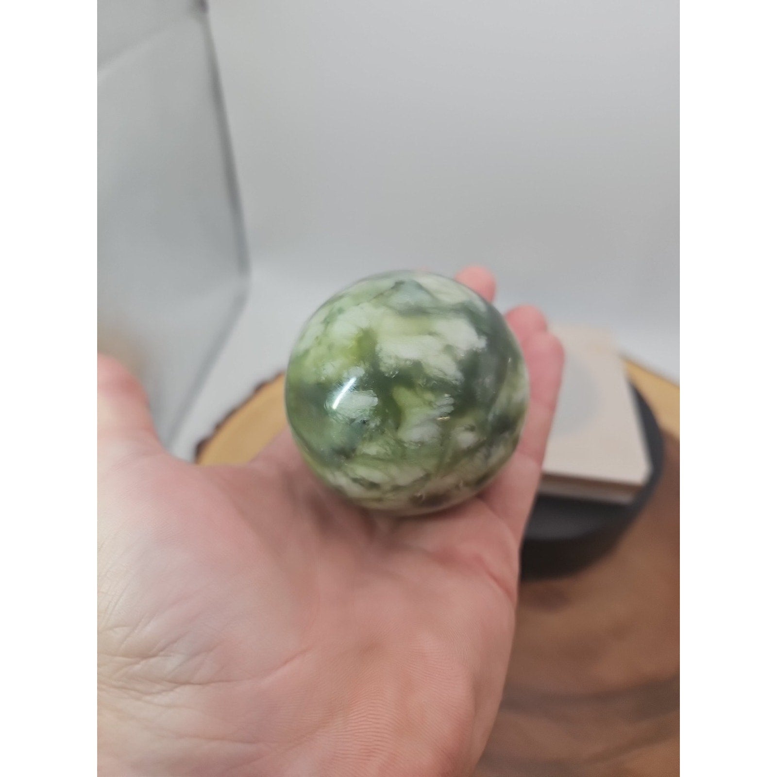 Green Ocean Jasper Sphere - 61mm, 318g - Stunning Crystal