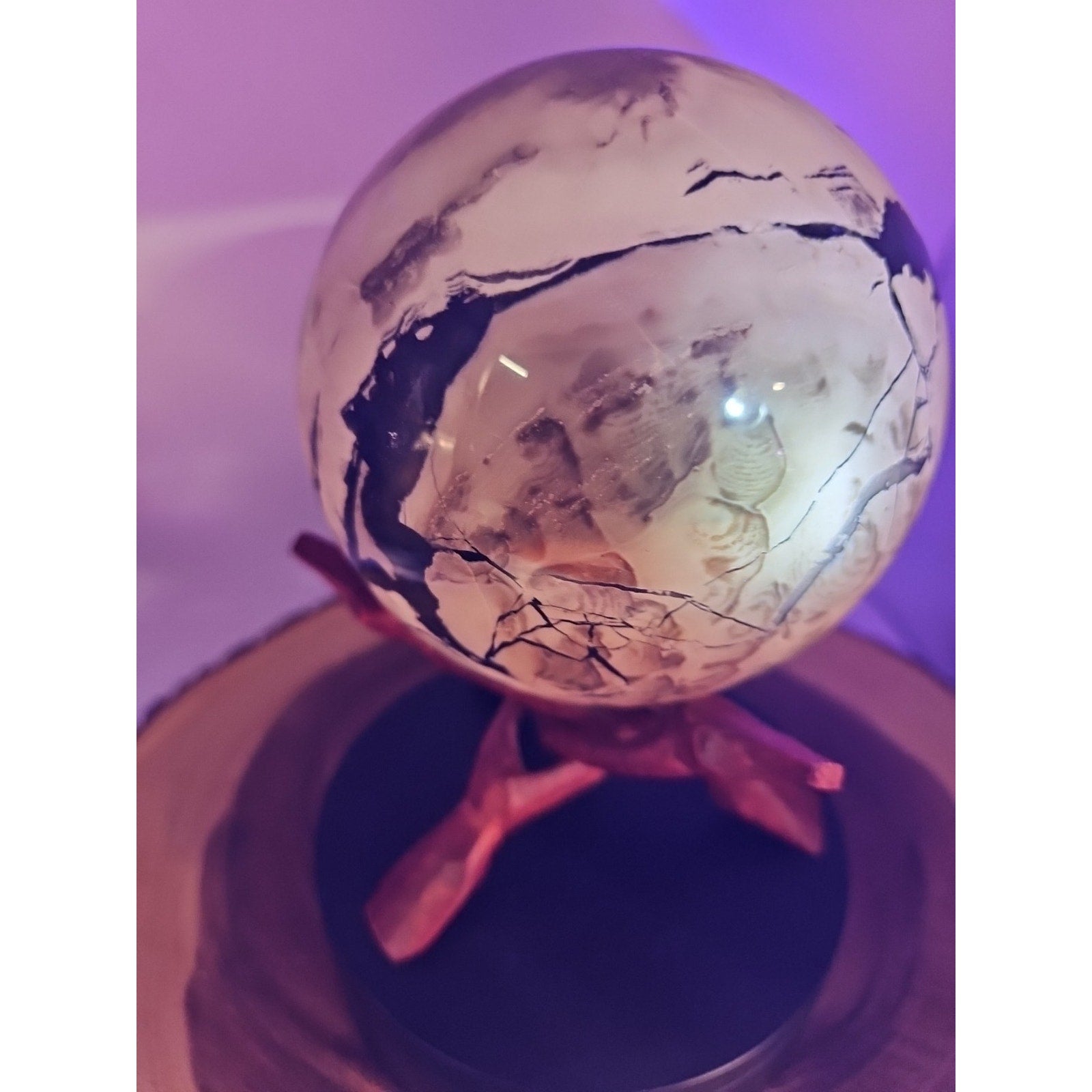 5.83lb Natural Volcanic agate Quartz Magic Crystal Healing Ball Sphere Healing
