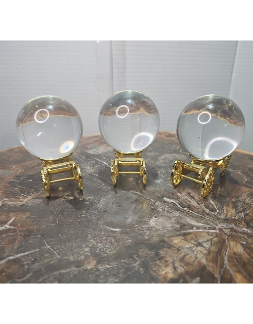 Load image into Gallery viewer, 3 LONGWIN 60MM Crystal Ball Divination Glass Sphere W/Stands
