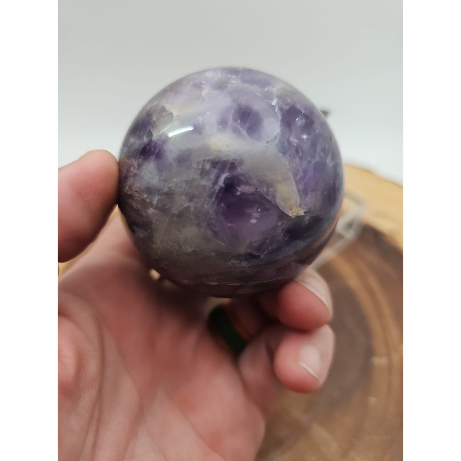 Amethyst Sphere .82lb 65mm W/Dragon Stand