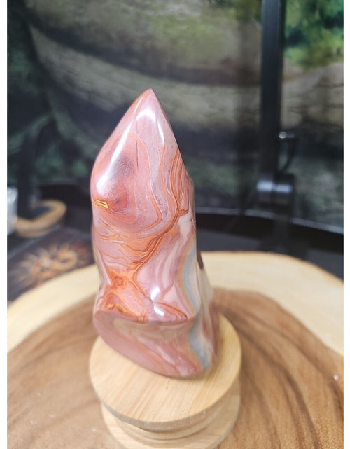 Load image into Gallery viewer, 1.15LB 1Pcs Natural Polychrome Ocean Jasper Crystal Flame Point Carved Healing
