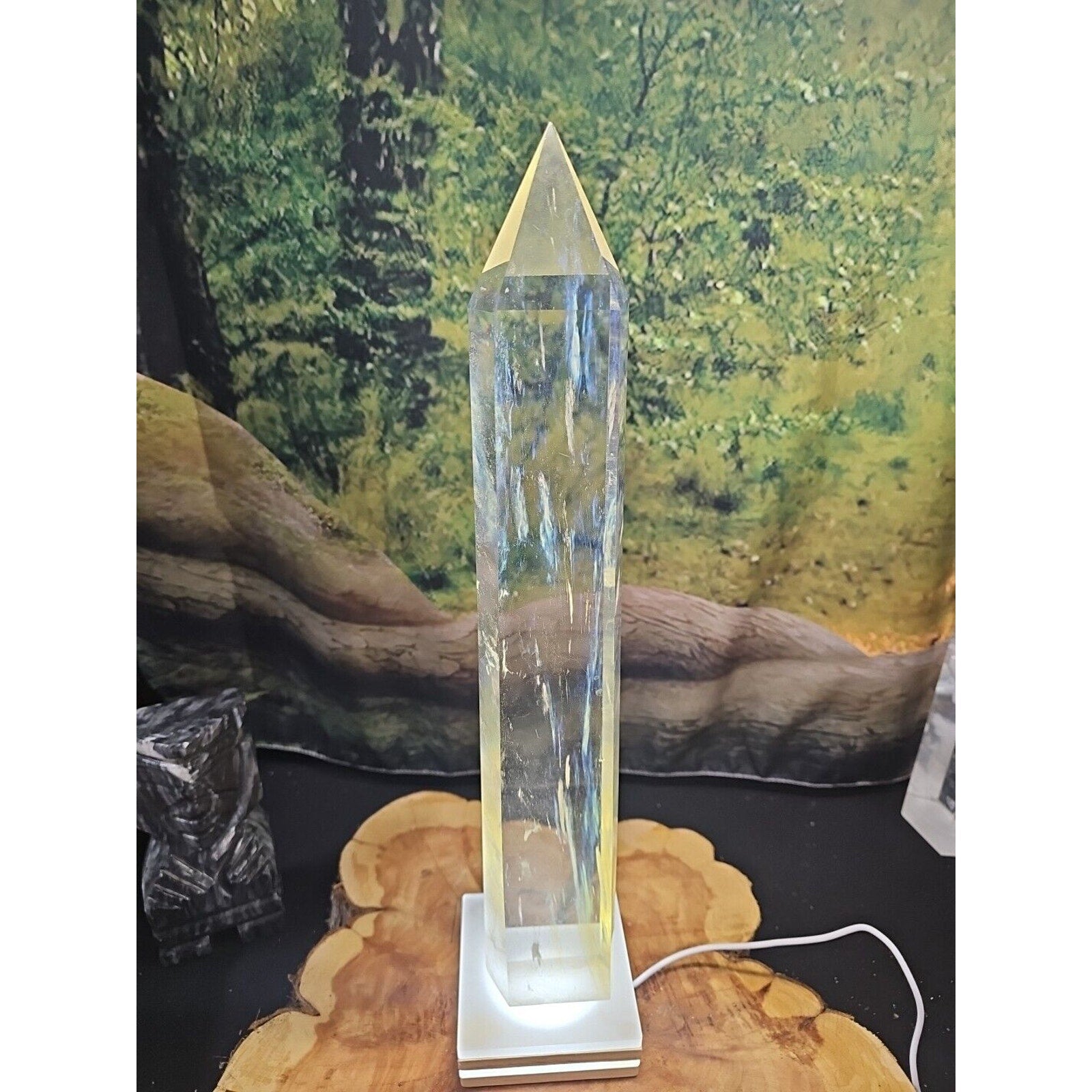 5.3lbs16in Smelting Quartz Tower W/Led Stand