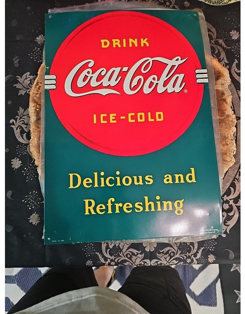 Load image into Gallery viewer, coke sign vintage 1989
