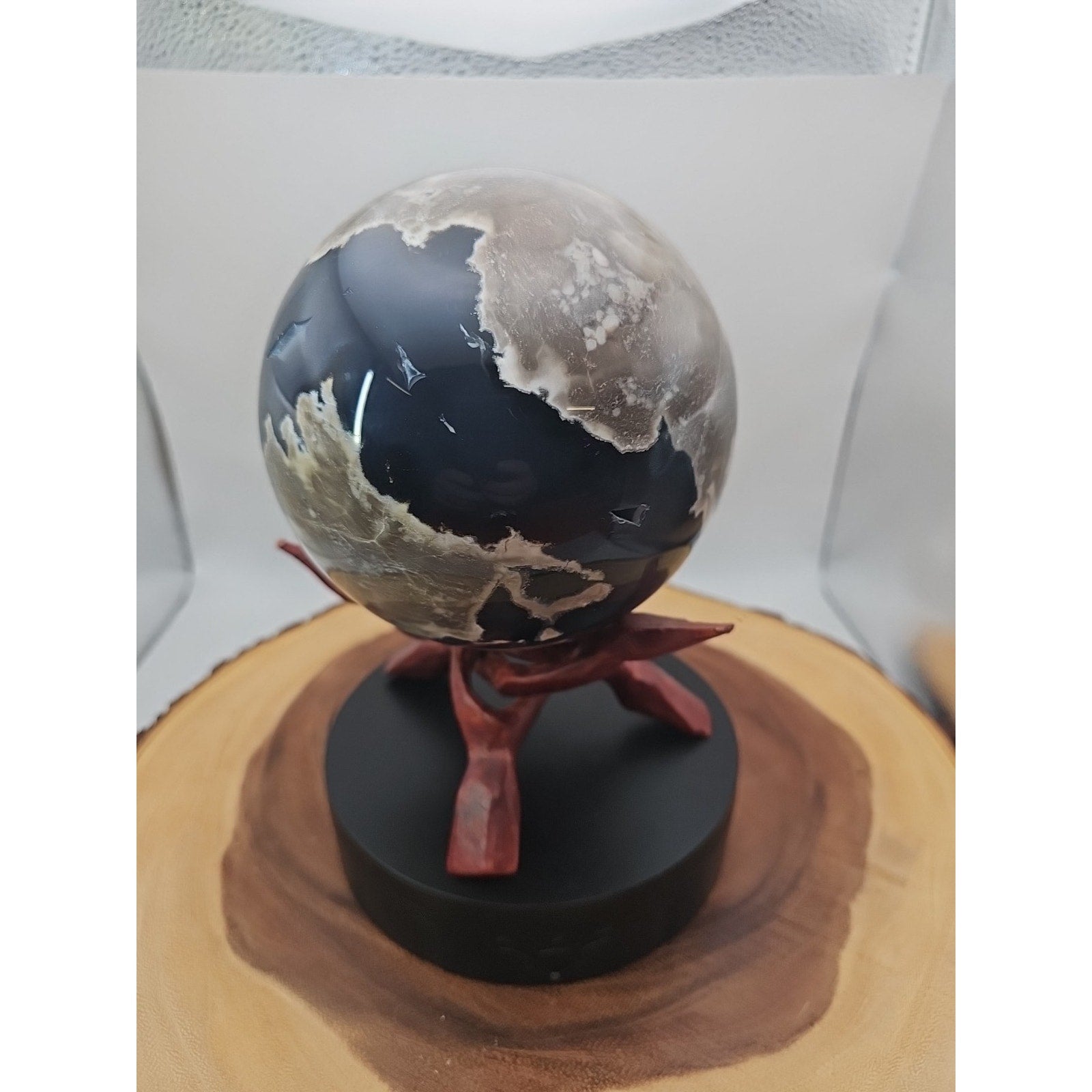 5.83lb Natural Volcanic agate Quartz Magic Crystal Healing Ball Sphere Healing
