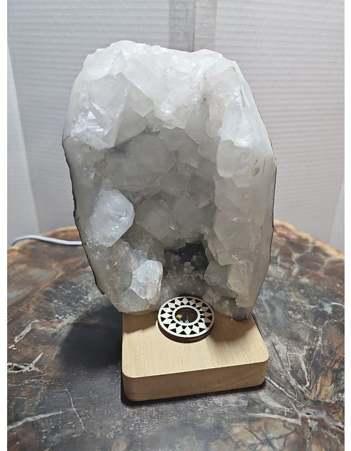 Load image into Gallery viewer, 2.7LB Natural white calcite Quartz Crystal Cluster mineral Specimen W/Led Light
