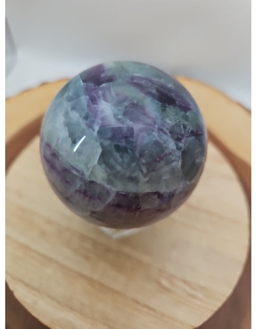Load image into Gallery viewer, 1.09lb Natural Rainbow Fluorite Quartz Crystal Sphere Ball Polished
