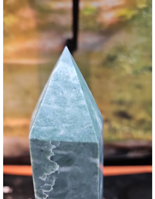 Load image into Gallery viewer, 4.69lbs 12in Tall Green Jasper Crystal Point Tower Healing

