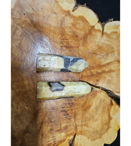 .59LB 2Pcs Natural Dragon Septarian Geode Quartz Cluster Crystal Point Healing