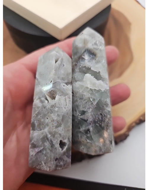 Load image into Gallery viewer, Fluorite Crystal Towers 1 Pair .56lb
