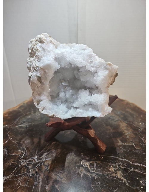 Load image into Gallery viewer, 2.66lbs Geode Crystal Moroccan Quartz W /Stand
