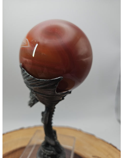 Load image into Gallery viewer, 1.3lb 75mm Carnelian Quartz W/Dragon Stand

