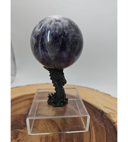 Amethyst Sphere .82lb 65mm W/Dragon Stand