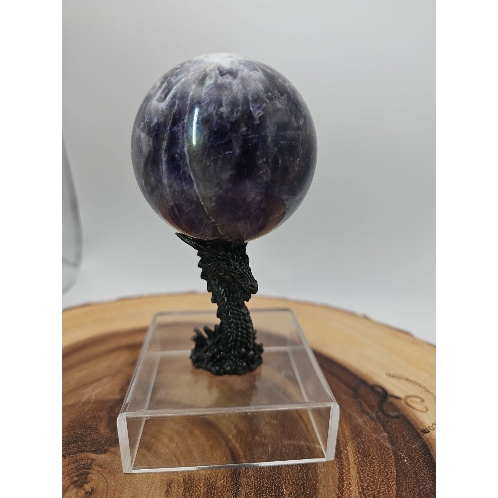 Amethyst Sphere .82lb 65mm W/Dragon Stand