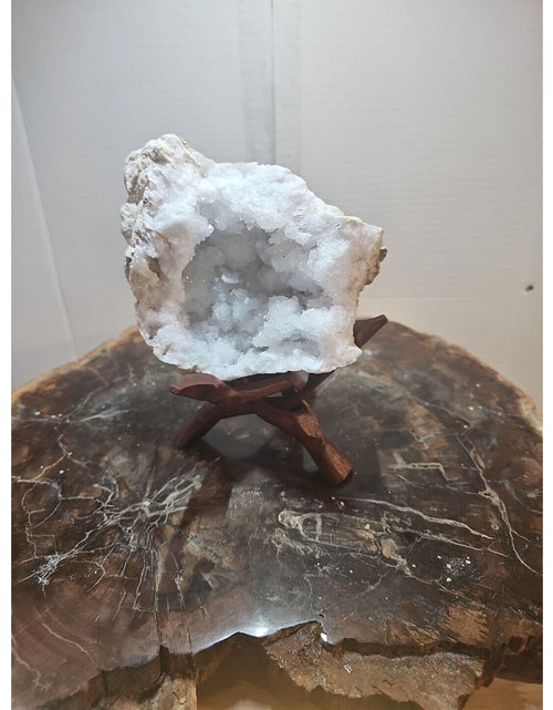 Load image into Gallery viewer, 2.66lbs Geode Crystal Moroccan Quartz W /Stand
