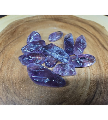 11Pcs Raw Natural Purple Amethyst Quartz Crystal Tumbled Healing Brazil .48lbs