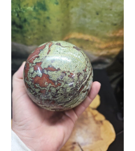 4.18LB Natural dragon blood stone quartz sphere crystal ball reiki healing 1900g