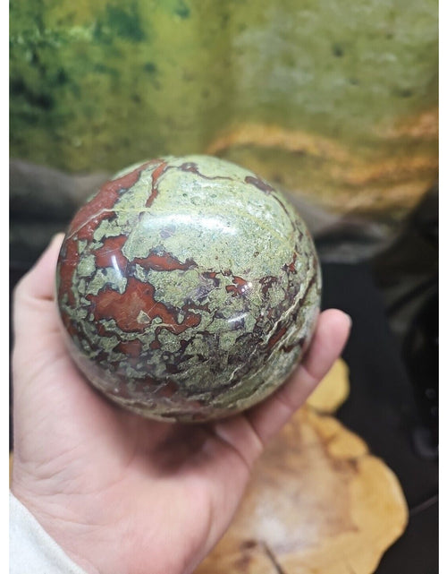 Load image into Gallery viewer, 4.18LB Natural dragon blood stone quartz sphere crystal ball reiki healing 1900g
