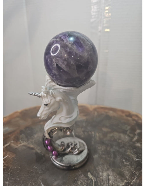 Load image into Gallery viewer, 330G Natural Dream Amethyst Quartz Crystal Sphere Ball Healing W/Stand
