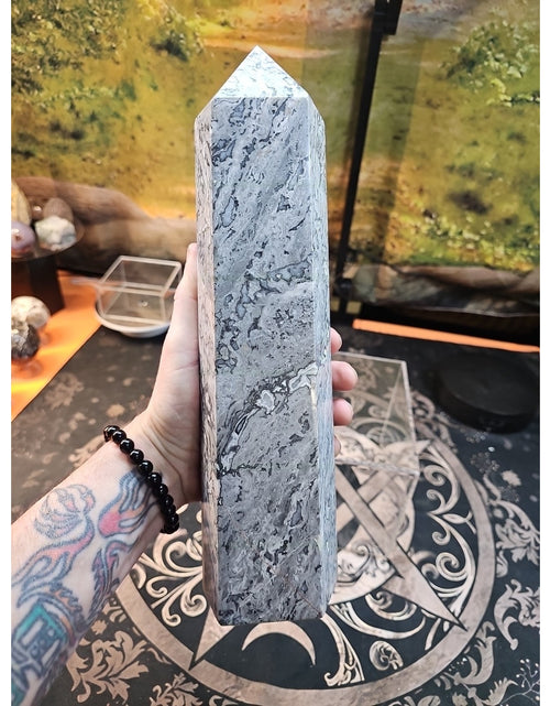 Load image into Gallery viewer, 7.05lb 12in Tall Crazy Lace Jasper Crystal Point Tower Healing
