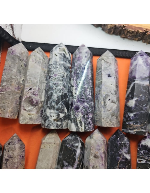 Load image into Gallery viewer, 2Pcs Natural Rainbow Fluorite Quartz Crystal Point Tower Polished 4in Tall Avg
