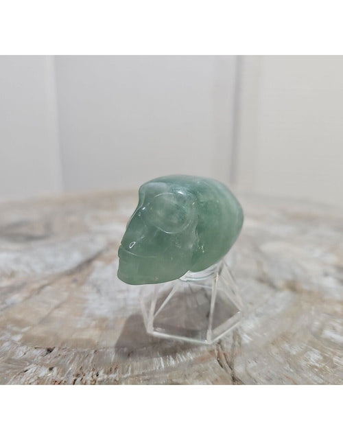 Load image into Gallery viewer, Natural fluorite skull quartz hand carved crystal skull healing. 80grams
