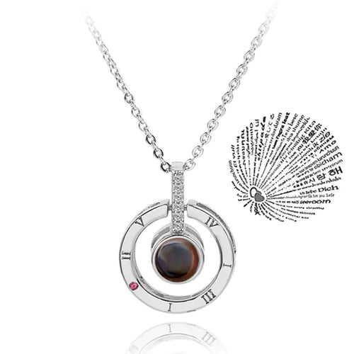 Load image into Gallery viewer, Projection Necklace 100 Languages I Love You Pendant Jewelry
