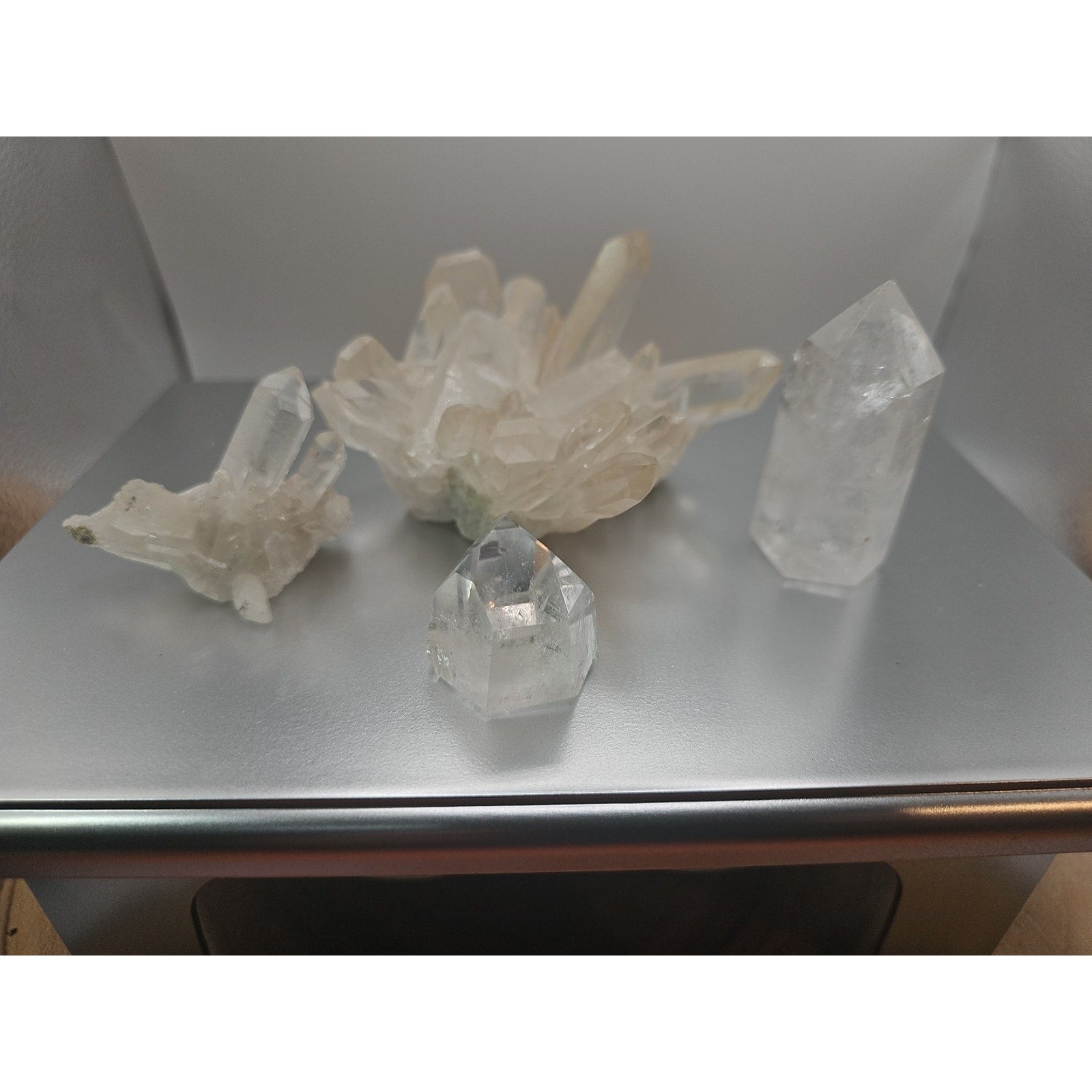 Quartz Crystal Cluster .97lb 4pcs