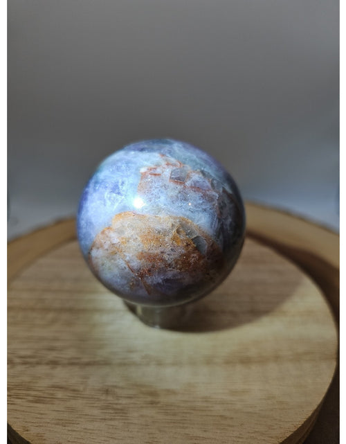 Load image into Gallery viewer, Chevron Amethyst Sphere 335gram 65mm
