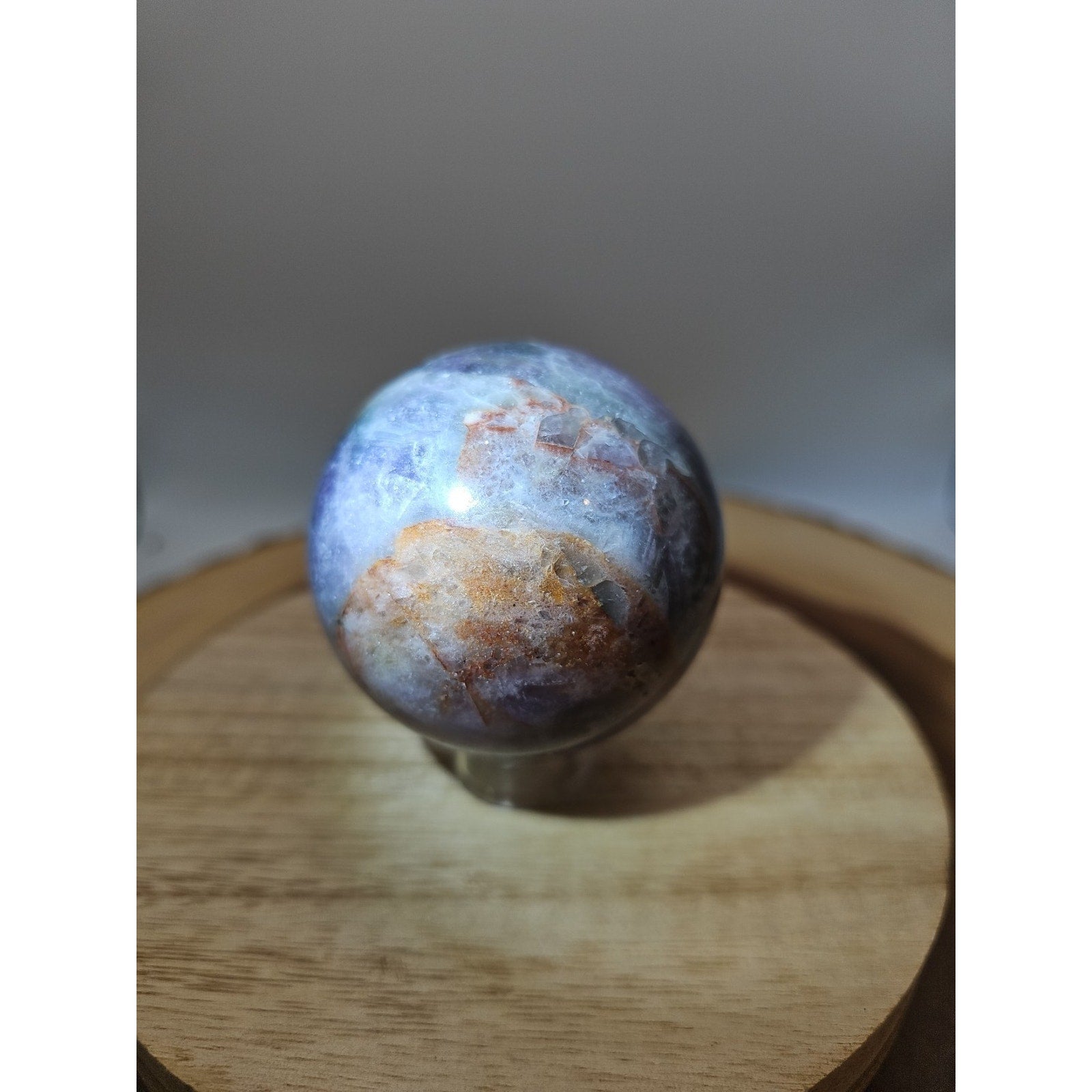 Chevron Amethyst Sphere 335gram 65mm