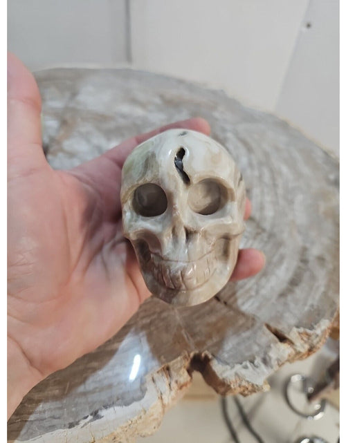 Load image into Gallery viewer, 2.18LB 2Pcs Natural Jasper Calcite Skulls Crystal Carving Mixed Stones Healing
