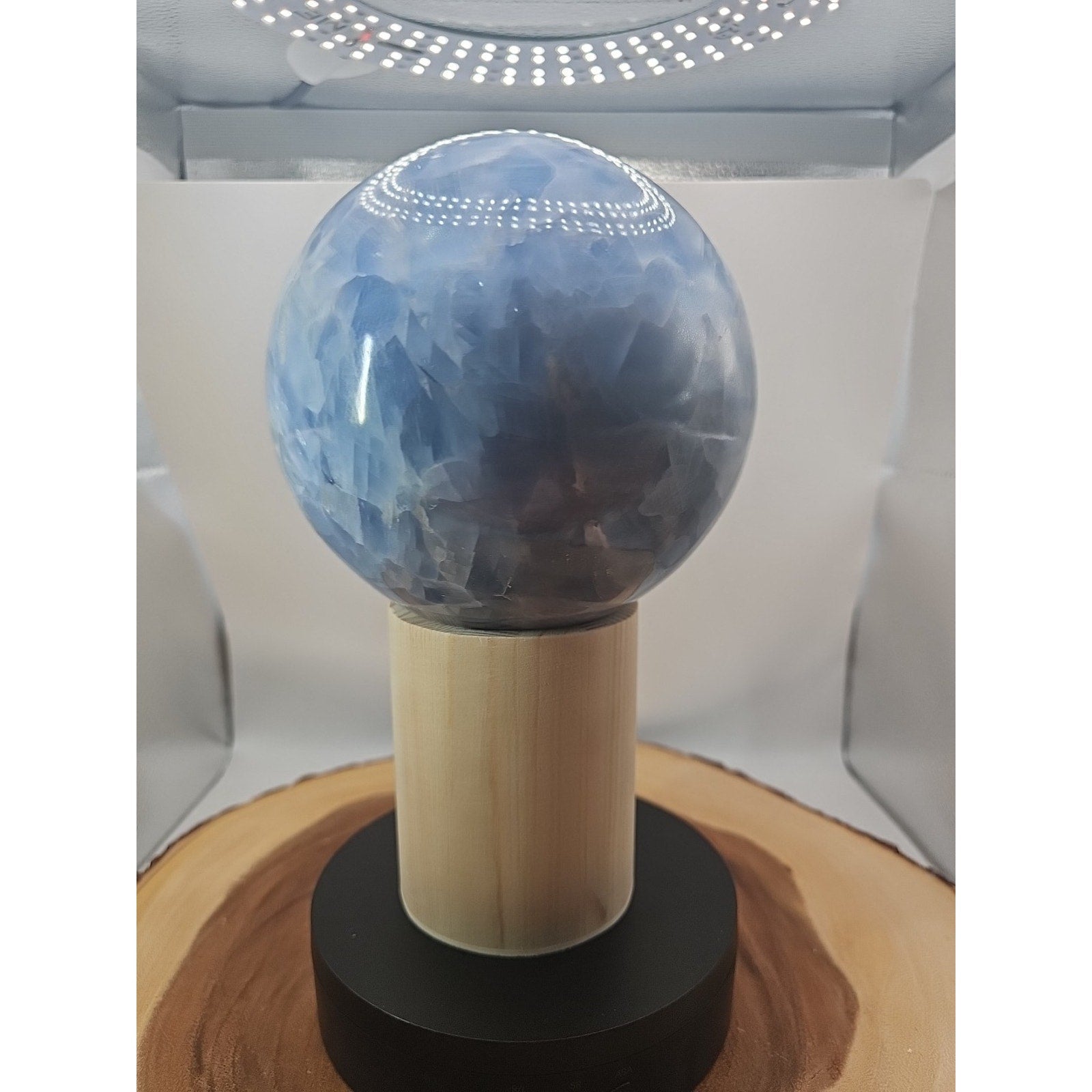 9.17LB Natural Blue crystalThe bal Quartz carved crystal decoration healing