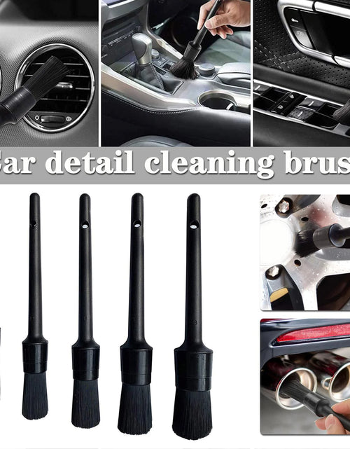 Load image into Gallery viewer, 5PC Car Detailing Brush Kit Boar Hair Vehicle Auto Interior For Wheel Clean Sets
