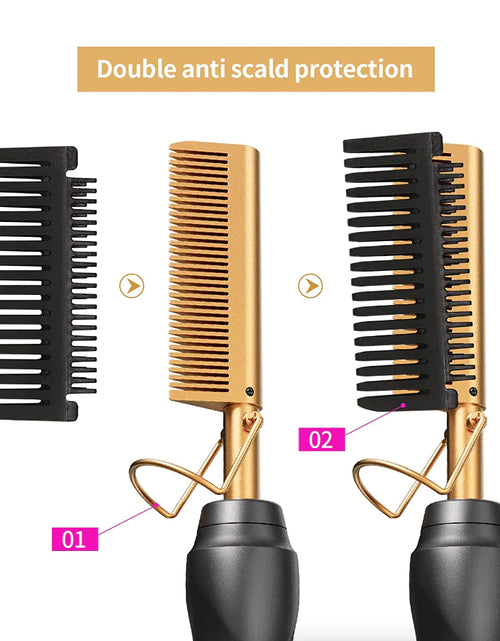 Load image into Gallery viewer, Hair Straightener Comb Pro Electric Beard Straightening Comb Heat Hot Comb Press
