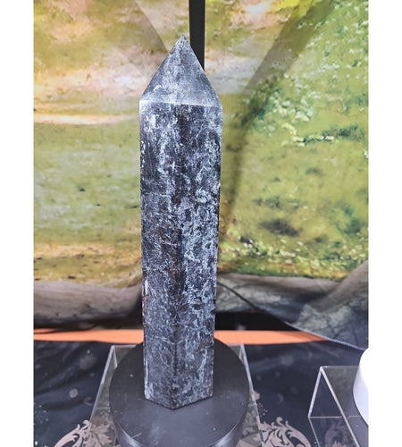 6lbs 13in Tall Arfvedsonite Garnet Blue Flashes Crystal Point