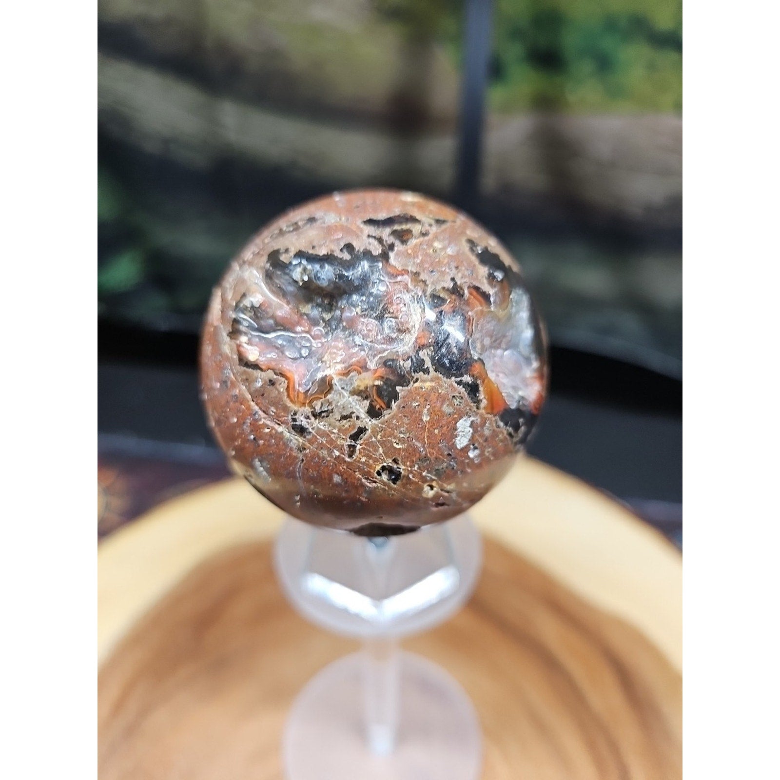 .72LB Natural Vesuvianite Agate Carnelian Crystal Geode Sphere Ball Healing