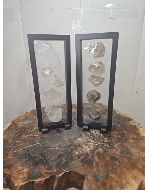 Load image into Gallery viewer, Quartz Crystal &amp; Smokey Quartz W/Stands Total Weight 1.33lbs Great Show Item
