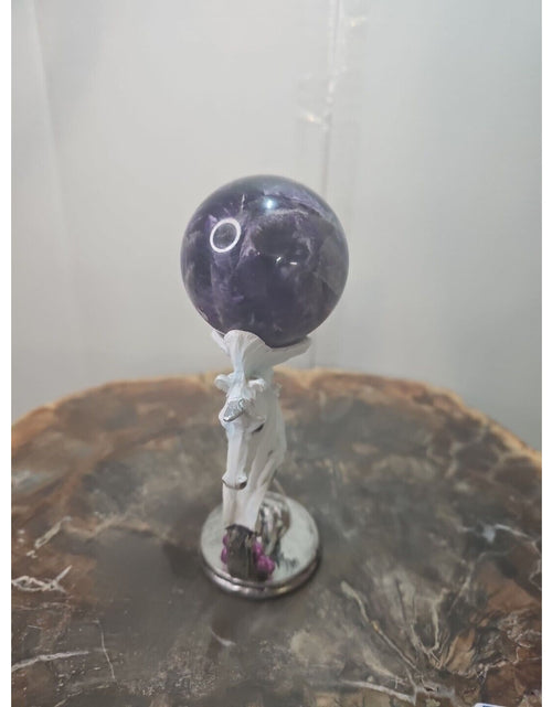 Load image into Gallery viewer, 330G Natural Dream Amethyst Quartz Crystal Sphere Ball Healing W/Stand
