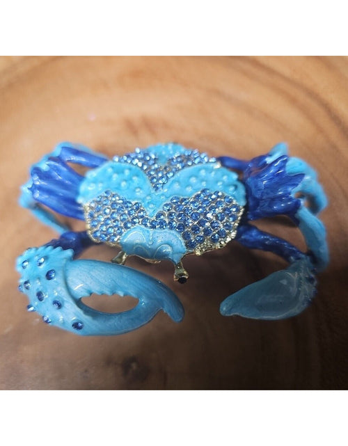 Load image into Gallery viewer, Crab Trinket Box W/3 Herkimer Diamonds Covered In Gemstones
